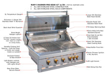 Load image into Gallery viewer, Sunstone Ruby 42" 5 Burner Pro-Sear Gas Grill w/ IR Burner & Rotisserie
