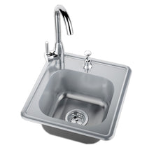 Load image into Gallery viewer, 17&quot; Single Sink w/ Hot &amp; Cold Water Faucet &amp; Soap Dispenser