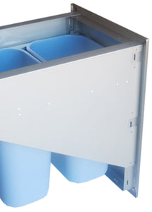 20"x 27" Beveled Frame Trash Drawer w/ Two Trash Bins