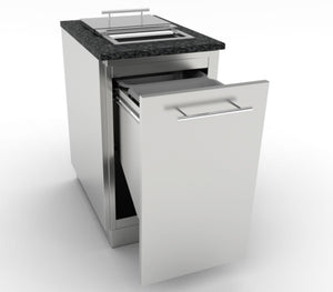 18" Trash Drawer Cabinet w/ Top Loading Bins
