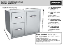 Load image into Gallery viewer, 30&quot; Flush Double Drawer Propane Tank Drawer w/ Trash Bag Ring
