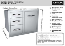 Load image into Gallery viewer, 30&quot; Flush Triple Drawer Propane Tank Drawer w/ Trash Bag Ring