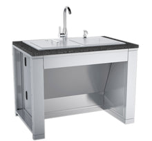 Load image into Gallery viewer, 37&quot; ADA Compliant Double Sink w/ Covers / Hot &amp; Cold Faucet / Soap Dispenser