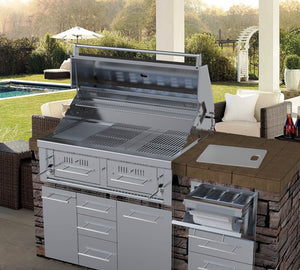 Sunstone Emerald 42" Dual Zone Gas-Hybrid Charcoal/Wood Burning Grill