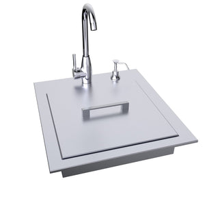 20" ADA Compliant Sink w/ Hot & Cold Faucet / Cover / Soap Dispenser
