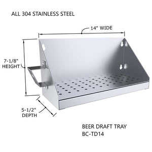 13-1/2" Draft Drip Tray w/ Drip Pan & Bottle Opener