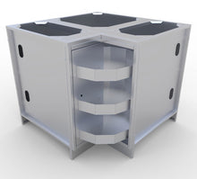 Load image into Gallery viewer, 12&quot; x 12&quot; Front Face / 90 Degree Corner Cabinet w/ Lazy Susan Shelves