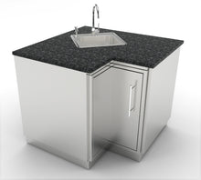 Load image into Gallery viewer, 12&quot; x 12&quot; Front Face / 90 Degree Corner Cabinet w/ Lazy Susan Shelves