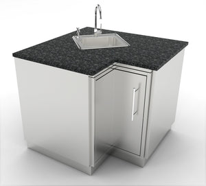 12" x 12" Front Face / 90 Degree Corner Cabinet w/ Lazy Susan Shelves