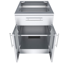 24" Double Door Cabinet w/ Shelf & Reversible Top Drawer or False Panel