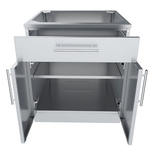 30" Double Door Cabinet w/ Shelf & Reversible Top Drawer or False Panel