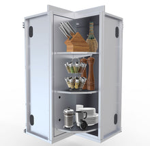 Load image into Gallery viewer, 12&quot; x 12&quot; Full Height 360 Swivel Door Corner Wall Cabinet w/ Three Shelves