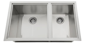 34" x 12" Over/Under Double Basin Sink w/ Covers & 2 Sink Drains