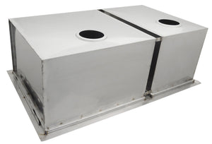 34" x 12" Over/Under Double Basin Sink w/ Covers & 2 Sink Drains