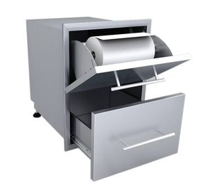 18" Raised Paper Towel Double Drawer Combo