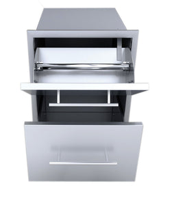 18" Raised Paper Towel Double Drawer Combo