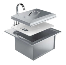 Load image into Gallery viewer, 21&quot; Premium Sink w/ Hot &amp; Cold Faucet / Soap Dispenser / Sink Grid / Cutting Board
