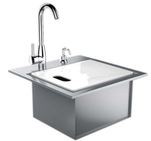 Load image into Gallery viewer, 21&quot; Premium Sink w/ Hot &amp; Cold Faucet / Soap Dispenser / Sink Grid / Cutting Board