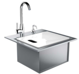 21" Premium Sink w/ Hot & Cold Faucet / Soap Dispenser / Sink Grid / Cutting Board