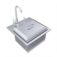 Load image into Gallery viewer, 21&quot; Premium Sink w/ Hot &amp; Cold Faucet / Soap Dispenser / Sink Grid / Cutting Board