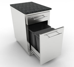18" Combo Propane / Trash Drawer Cabinet w/ Top Drawer