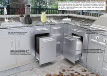 Load image into Gallery viewer, 18&quot; Combo Propane / Trash Drawer Cabinet w/ Top Drawer