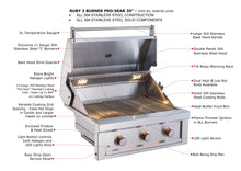 Load image into Gallery viewer, Sunstone Ruby 30&quot; 3 Burner Pro-Sear Gas Grill