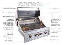 Load image into Gallery viewer, Sunstone Ruby 36&quot; 4 Burner Pro-Sear Gas Grill
