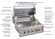 Load image into Gallery viewer, Sunstone Ruby 42&quot; 5 Burner Pro-Sear Gas Grill w/ IR Burner &amp; Rotisserie