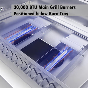 Sunstone 30” Gas-Hybrid Single Zone Charcoal/Wood Burning Grill w/ IR