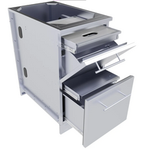 Load image into Gallery viewer, 18&quot; Combo Paper Towel Holder / Cutlery Drawer w/ Cutting Board &amp; Ice Chest
