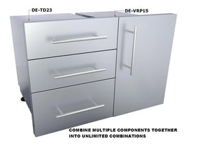 15" Raised Single Door Dry Storage Pantry w/ Shelf & Utility Access