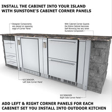 Load image into Gallery viewer, 34&quot; Sunstone Appliance Cabinet for up to 25&quot; Wide Fridge