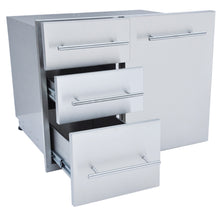 Load image into Gallery viewer, 30&quot; Raised Liquid Propane Combo Triple Drawer