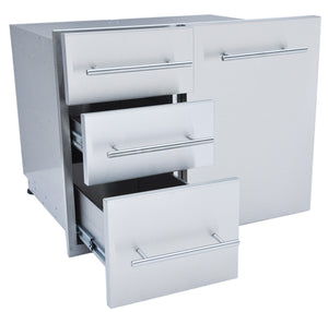 30" Raised Liquid Propane Combo Triple Drawer