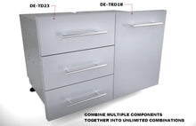 Load image into Gallery viewer, 18&quot; x 23&quot; Raised Height Triple Drawer