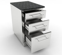 Load image into Gallery viewer, 24&quot; Large Triple Drawer Base Cabinet